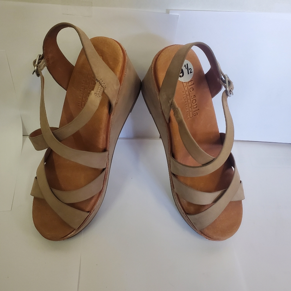 Gentle Souls by Kenneth Cole Suede Sandal Wedge